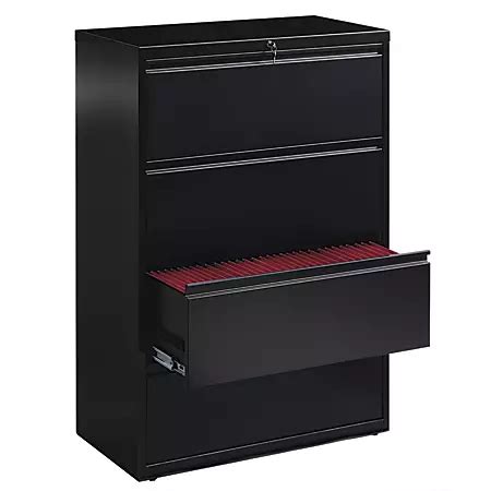 workpro 30 w 4-drawer steel lateral file cabinet black|work pro 36w extension cabinet.